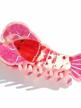 🦞▪️Piper K ▪️ Pink Lobster plastic  Hair  Claw Clip